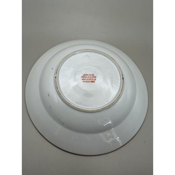 Vintage Famille Rose Medallion Porcelain 8" Bowl Hand Painted in Hong Kong - Picture 4 of 6